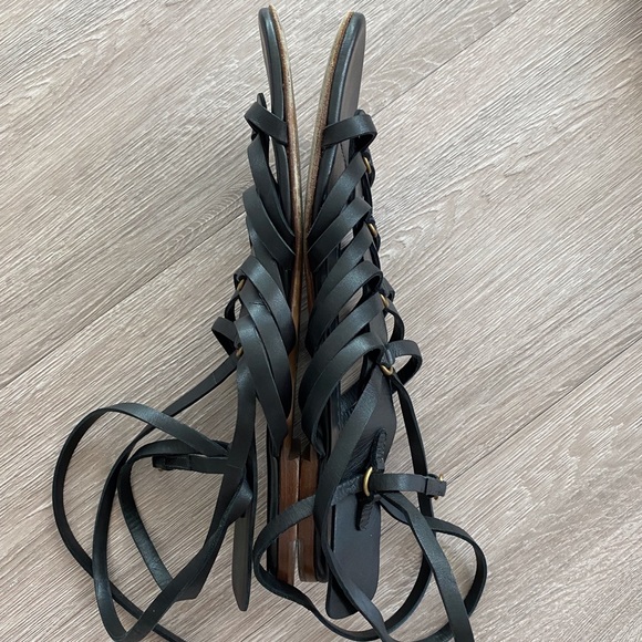 Yves Saint Laurent black strappy sandal size 37.5 - Picture 5 of 15